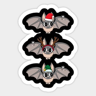 Merry Christmas Bats Sticker